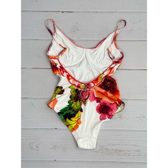 Camilla Womens Floral Pretty As A Poppy Wired V-Neck One Piece Multicolor XS - Picture 7 of 12